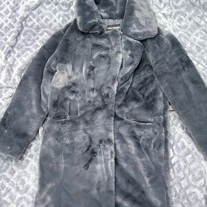 Gray Faux Fur Coat